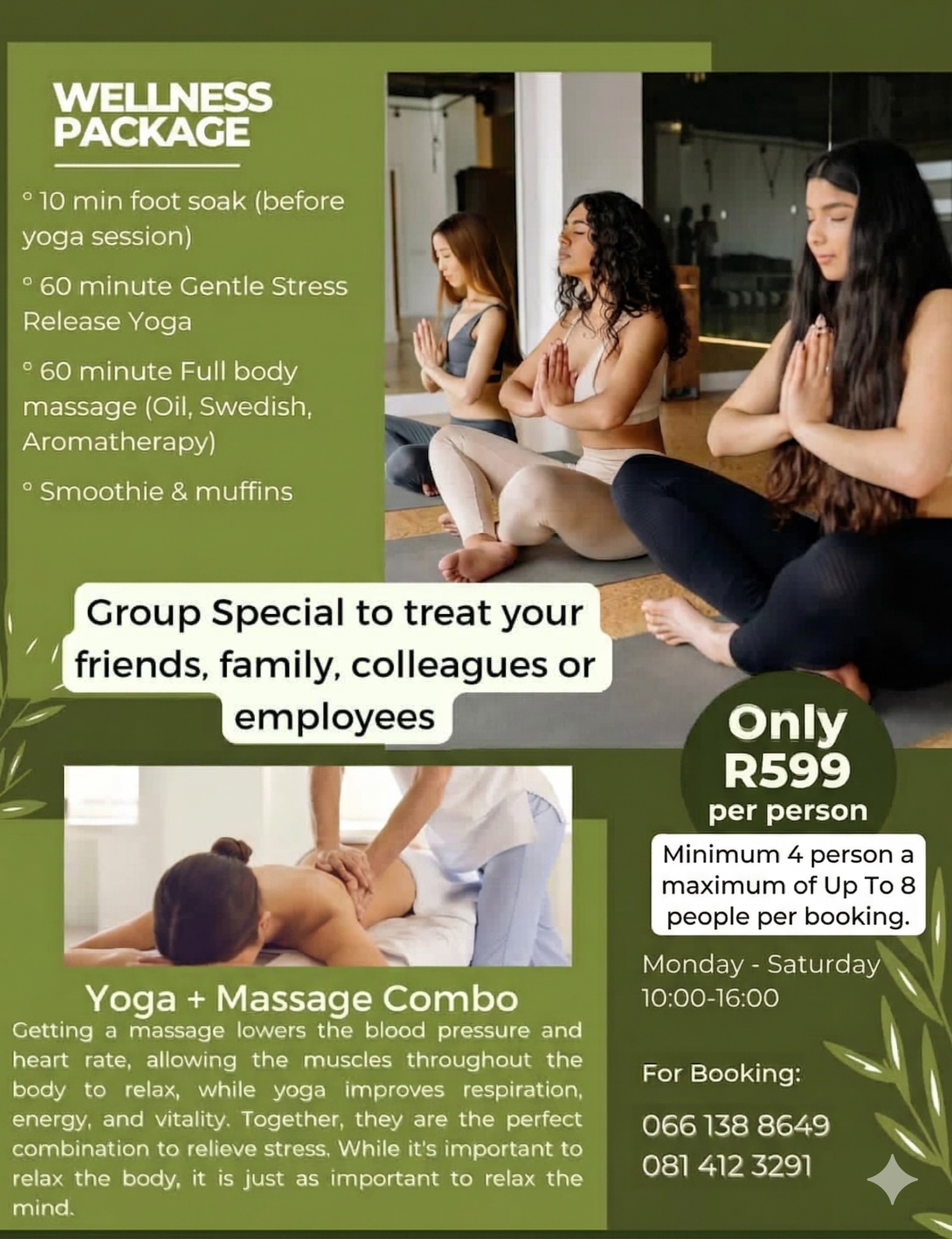 Wellness Package — Yoga and Massage Combo group special